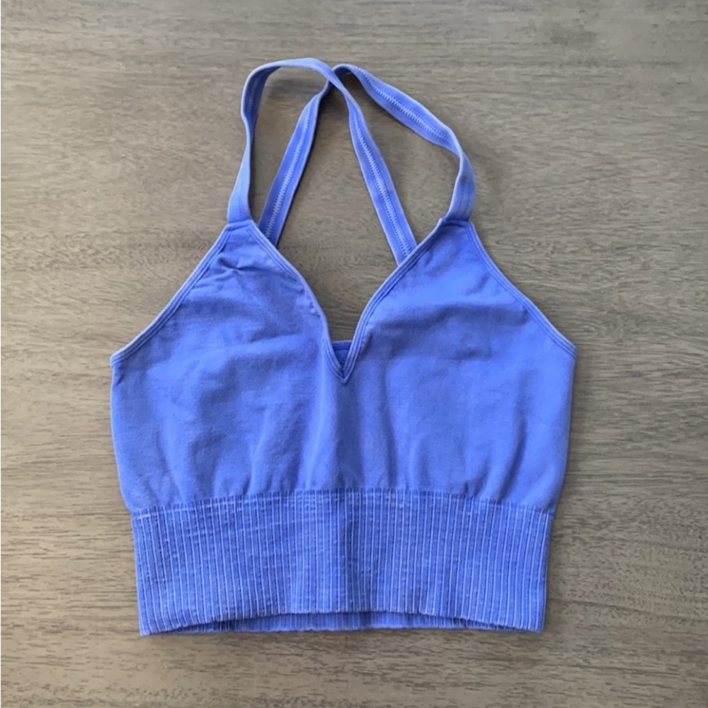 NWOT FP Movement Good Karma washed blue cropped tank M/L - Picture 6 of 7
